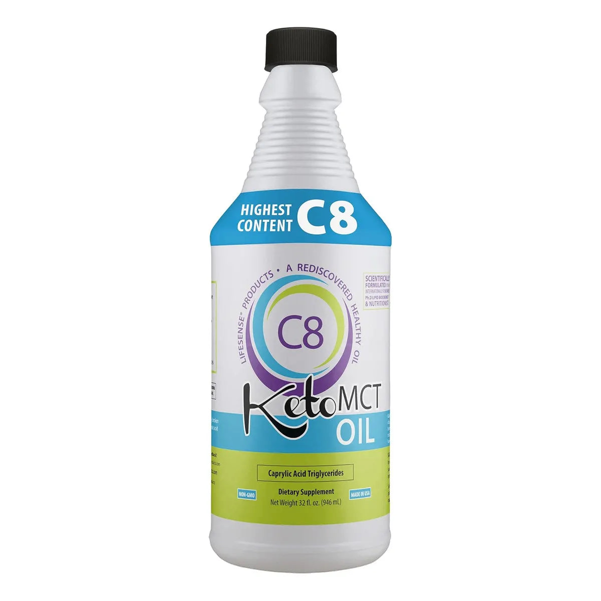 Ketomct C8 Oil 946 Ml Aceite MCT Potencia Máxima Energía Instantánea Y Quema De Grasa