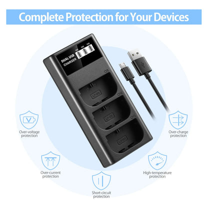 Cargador Usb Lcd Triple Ranura Para Camaras Canon Eos 5d Seguro Y Rapido