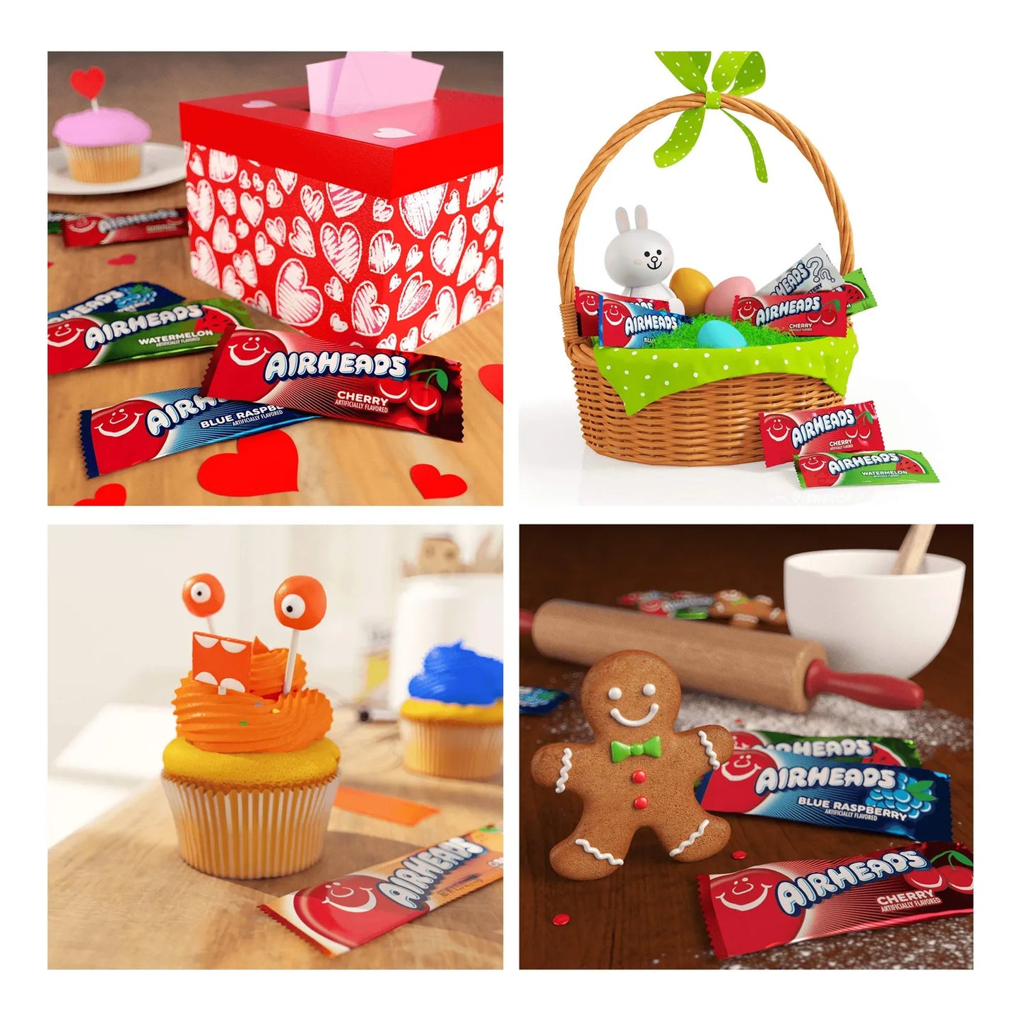 Mini Barras De Caramelo Airheads Sabores Frutales Variados Bolsa De 80 Unidades