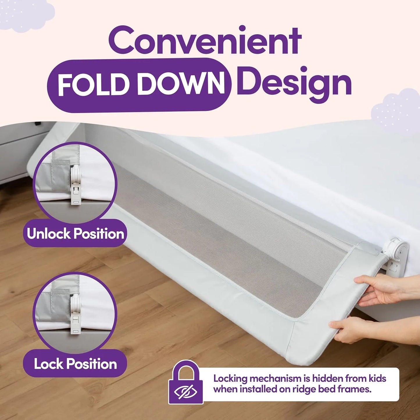 Rieles De Cama Extra Largos Para Niños Protector Ajustable ComfyBumpy Seguridad Y Comodidad