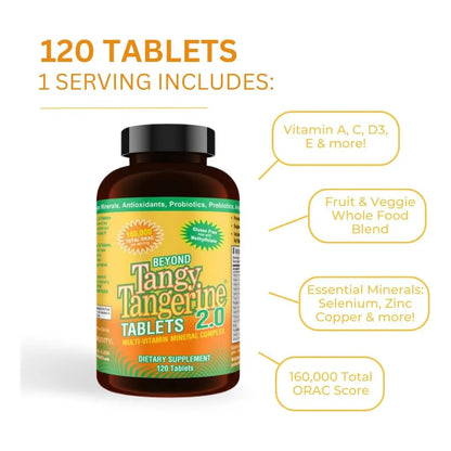 Complejo Multivitaminico Mineral Natural Youngevity Beyond Tangy Tangerine 2.0 120 Tabletas