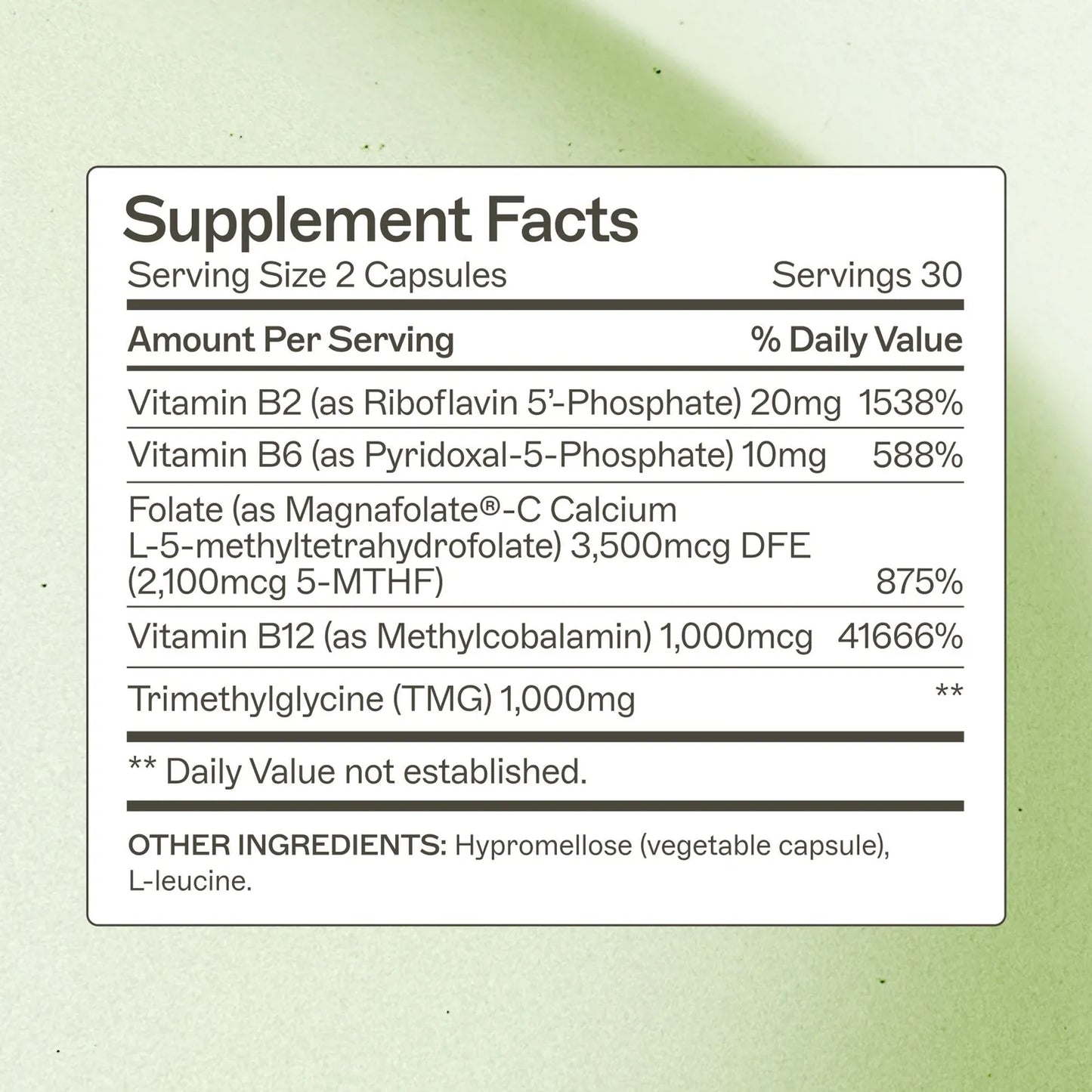 Soporte De Metilación 60 Cápsulas Vitaminas B Metiladas Salud Suprarrenal
