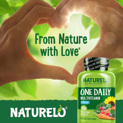 Multivitaminas Diarias Para Hombre NATURELO Con Vitaminas Minerales 240 Cápsulas
