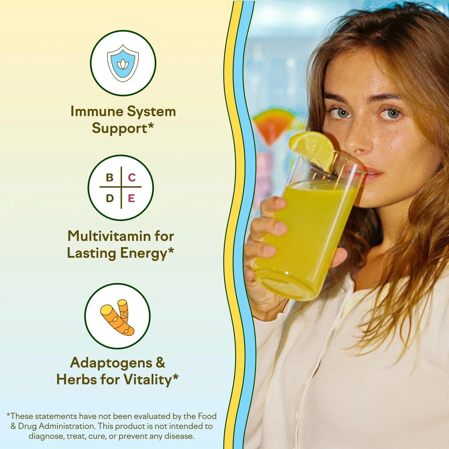 Bebida En Polvo De Melocotón Y Saúco Con Vitaminas C A B D E Zinc Y Ashwagandha