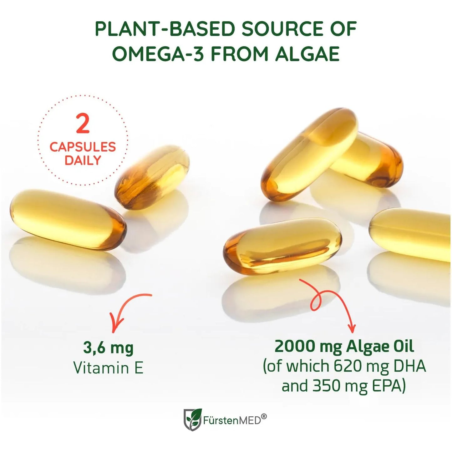 Aceite De Algas Omega 3 2000 Mg Vegano Apoyo Corazón Cerebro Articulaciones FürstenMED