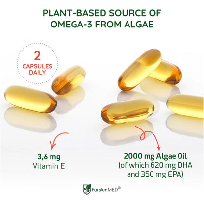 Aceite De Algas Omega 3 2000 Mg Vegano Apoyo Corazón Cerebro Articulaciones FürstenMED