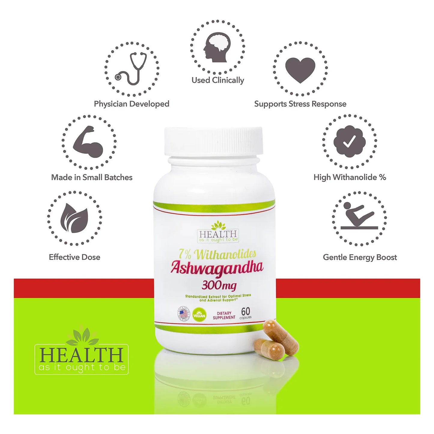 Ashwagandha 7% Withanolides Suplemento Formulado Por Medicos 60 Capsulas