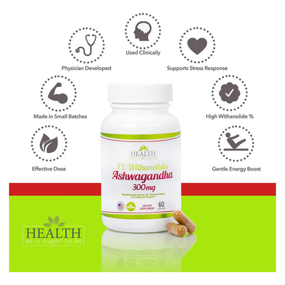 Ashwagandha 7% Withanolides Suplemento Formulado Por Medicos 60 Capsulas
