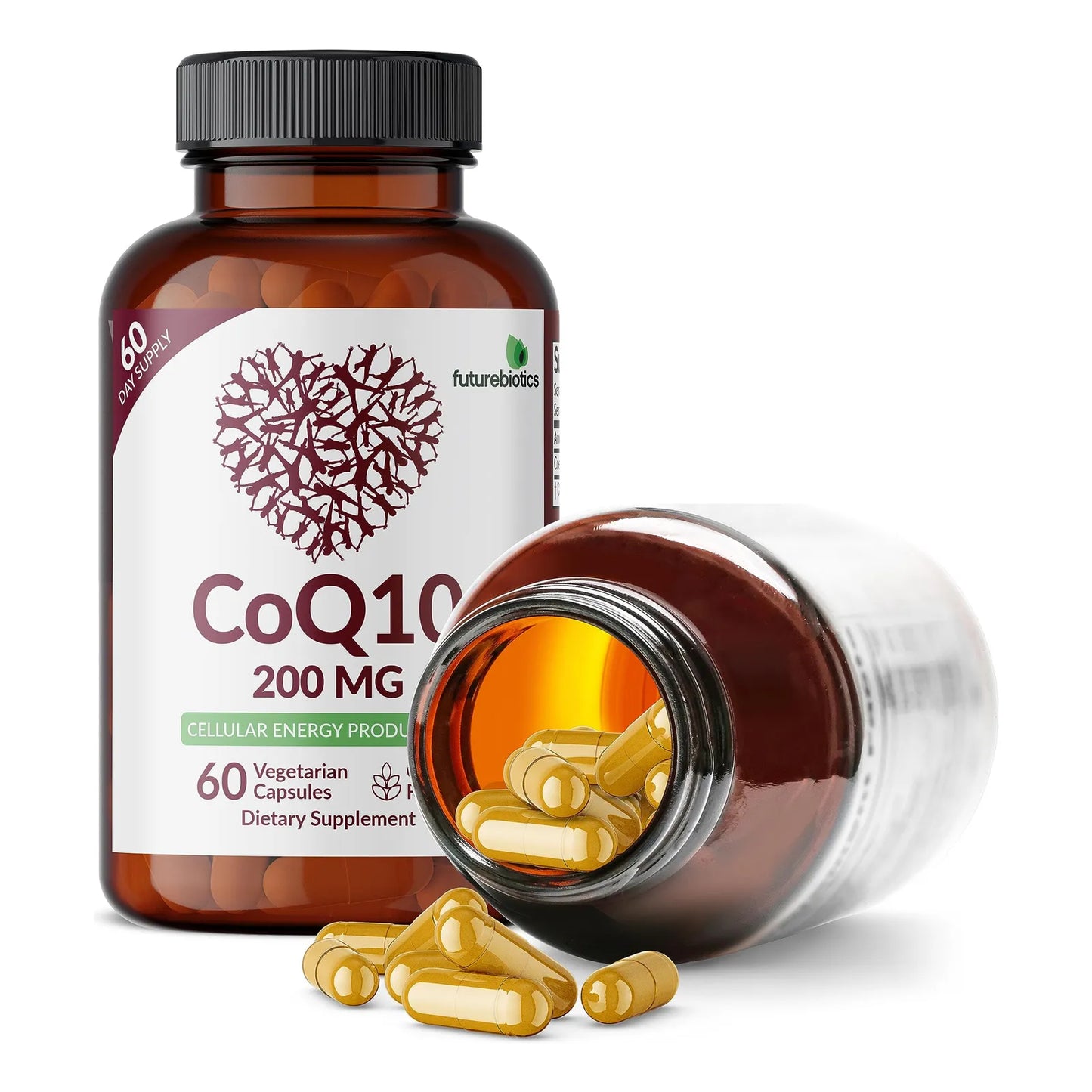 CoQ10 200 Mg Cápsulas Vegetarianas Energía Celular Premium