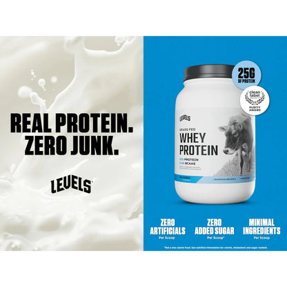 Levels Proteína Suero Leche Pasto Sin Sabor 2 Libras Pura Y Natural