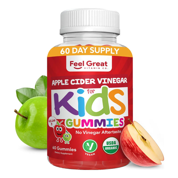 Gomitas Organicas De Vinagre De Sidra De Manzana Con Enzimas Digestivas Para Niños Sabor Delicioso