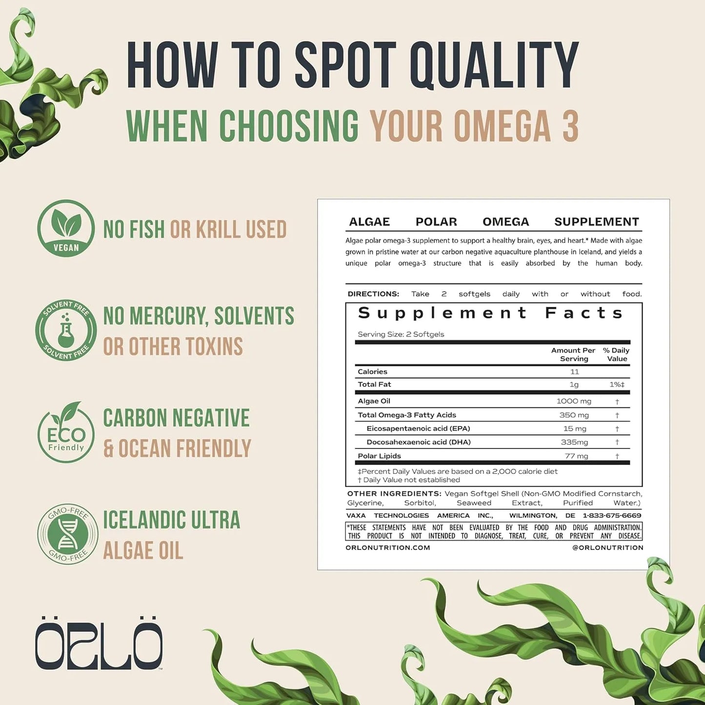 Dha Omega 3 A Base De Algas Vegano 60 Capsulas Absorcion Triple