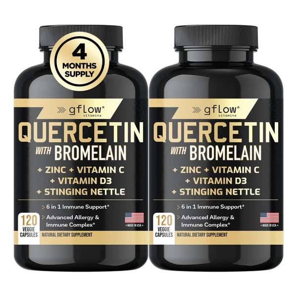 Quercetina 500 Mg Con Vitamina C Zinc Y Bromelina 240 Cápsulas Vegetarianas