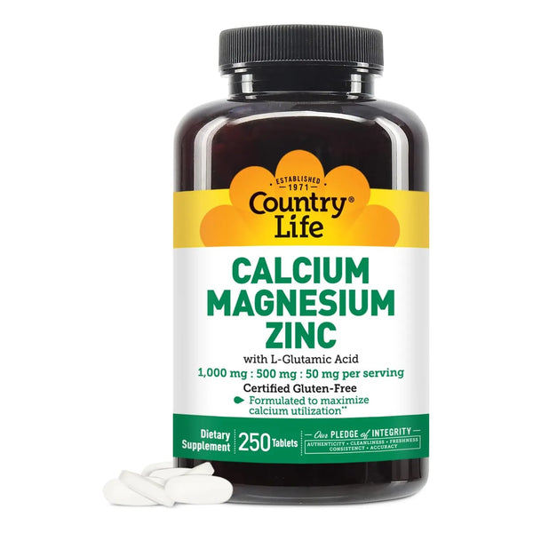 Suplemento De Calcio Magnesio Zinc Con Vitamina D3 Para Huesos Fuertes 250 Tabletas