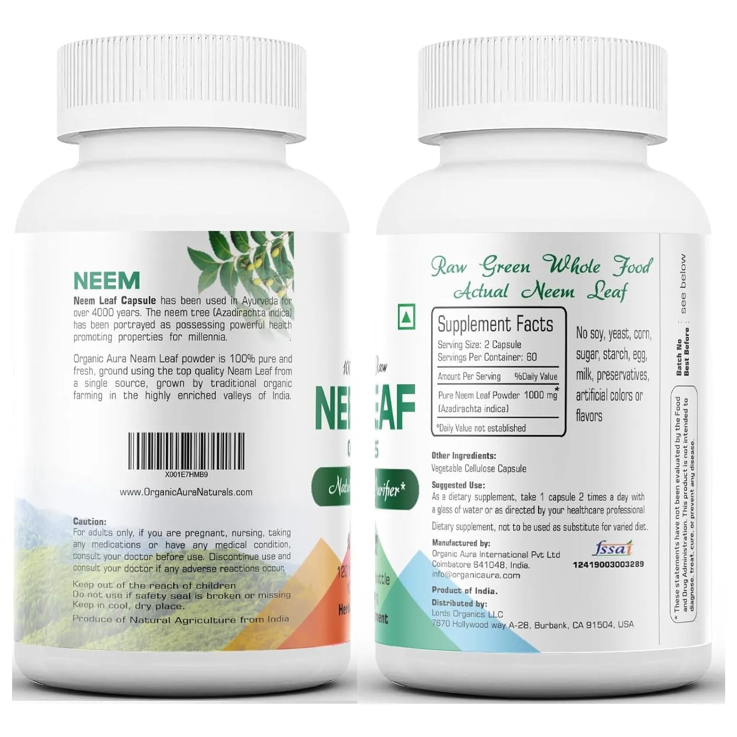 Capsulas Organicas De Neem Puro Superalimento Crudo Potencia Desintoxicante Natural
