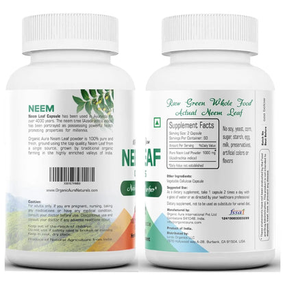 Capsulas Organicas De Neem Puro Superalimento Crudo Potencia Desintoxicante Natural
