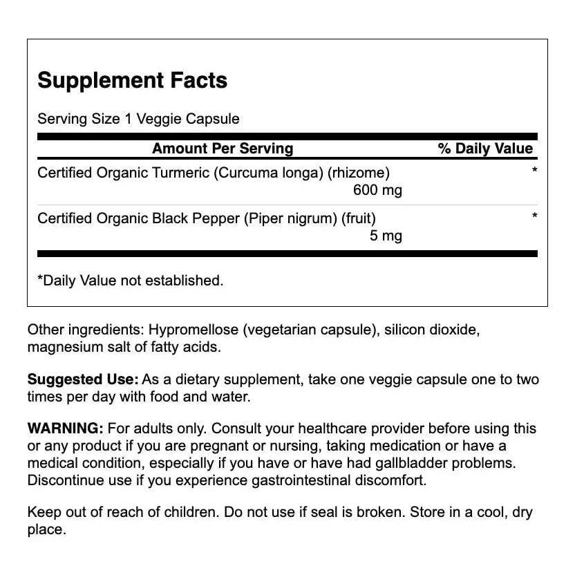 Cúrcuma Y Pimienta Negra Antioxidante Digestión Y Apoyo Articular 90 Cápsulas