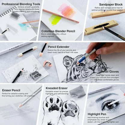 Kit Completo De Arte 154 Piezas Profesional Con Cuaderno Y Tutorial
