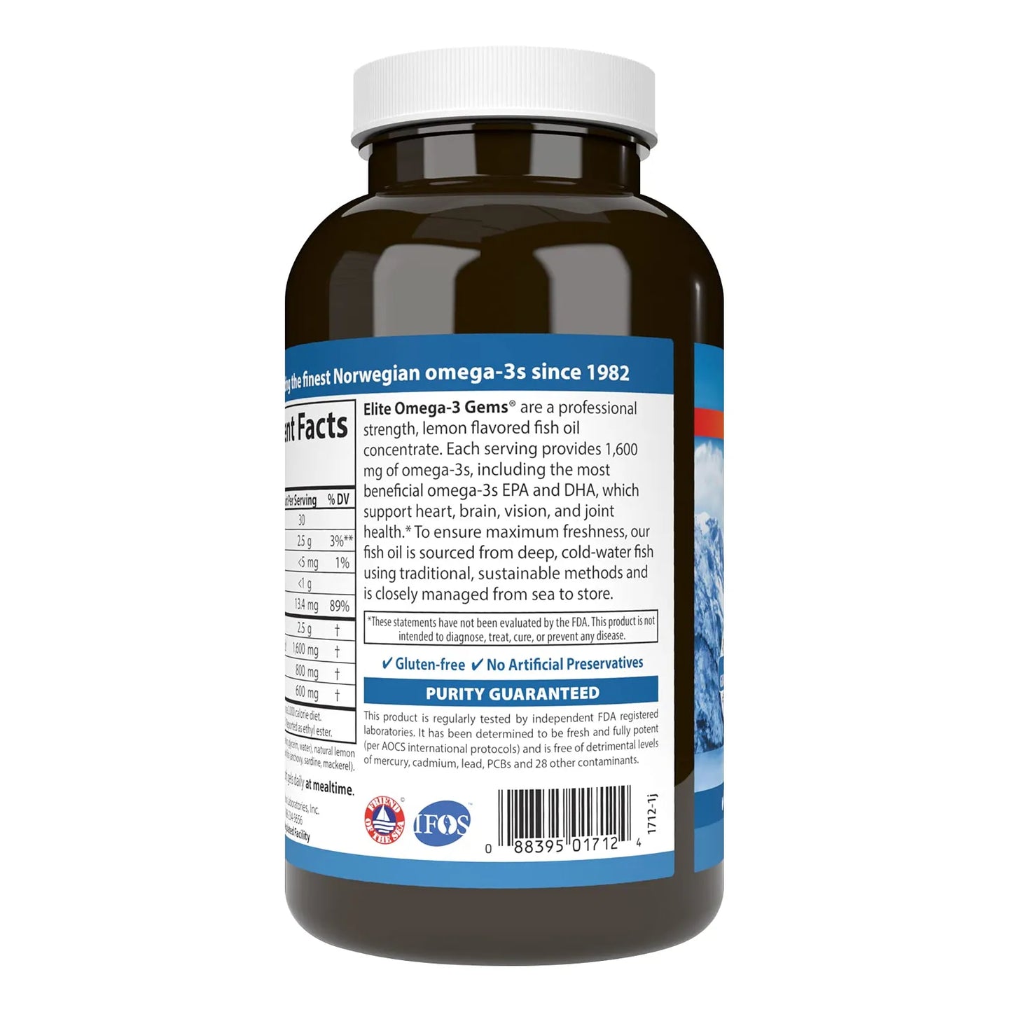 Gemas Elite Omega 3 1600 Mg Soporte Corazon Cerebro Vision 180 Geles Blandos