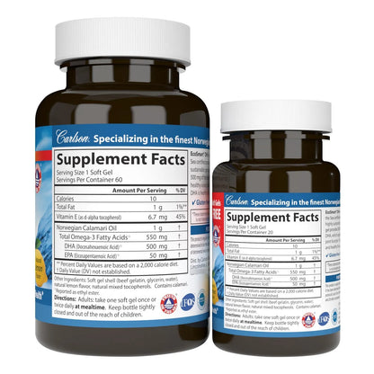 EcoSmart DHA 500 Mg Capsulas Blandas Sabor Limon Para Vision Y Cerebro