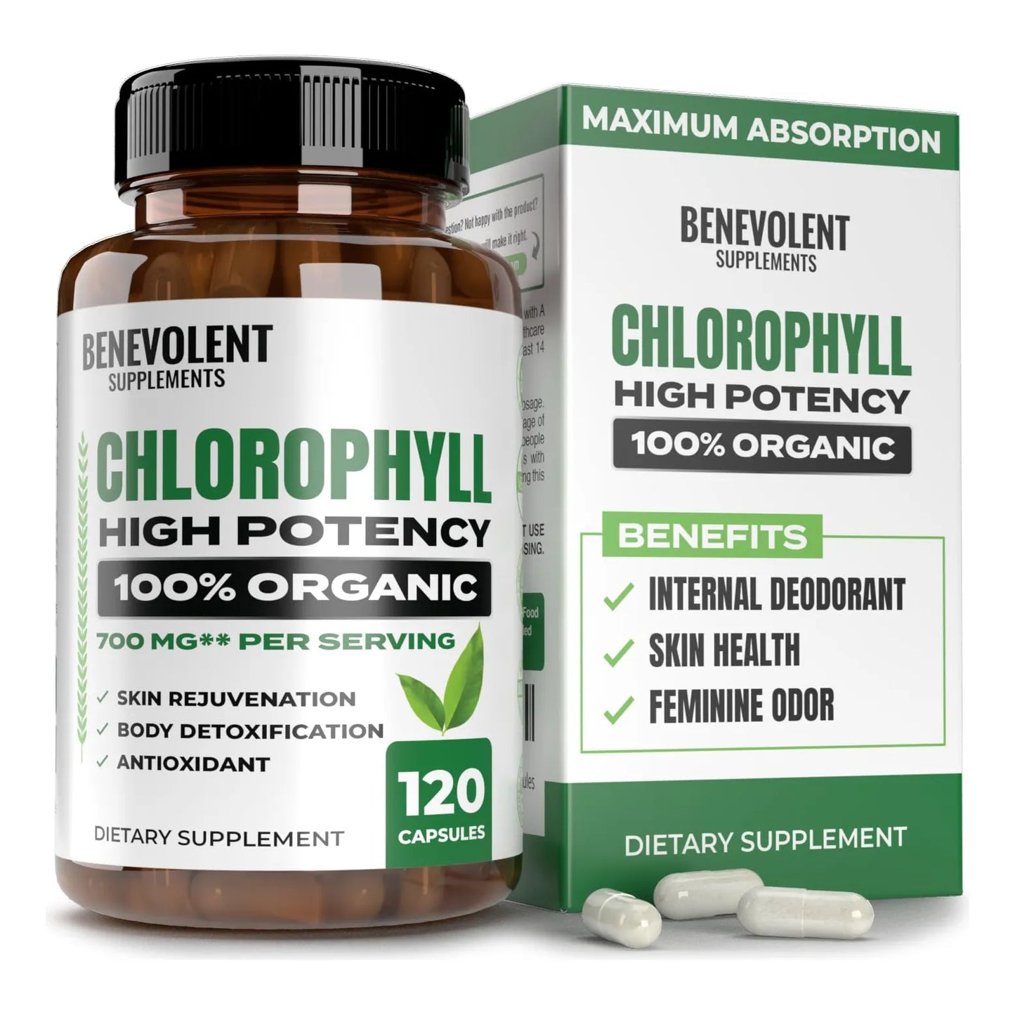 Capsulas De Clorofila 700 Mg Natural Alta Concentracion Energia Y Salud