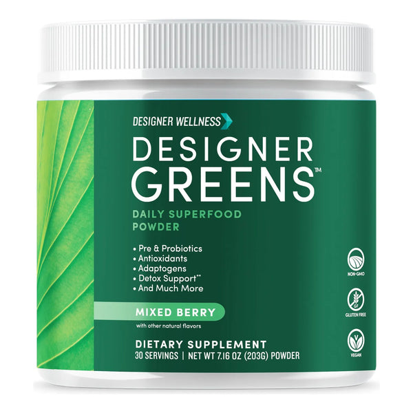 Designer Greens Superfood En Polvo Con Prebióticos Probióticos Y Antioxidantes 30 Porciones