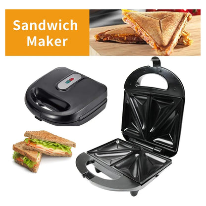 Máquina Eléctrica De Sándwich Gofres 4 En 1 Prensa Panini 750W Placas Antiadherentes