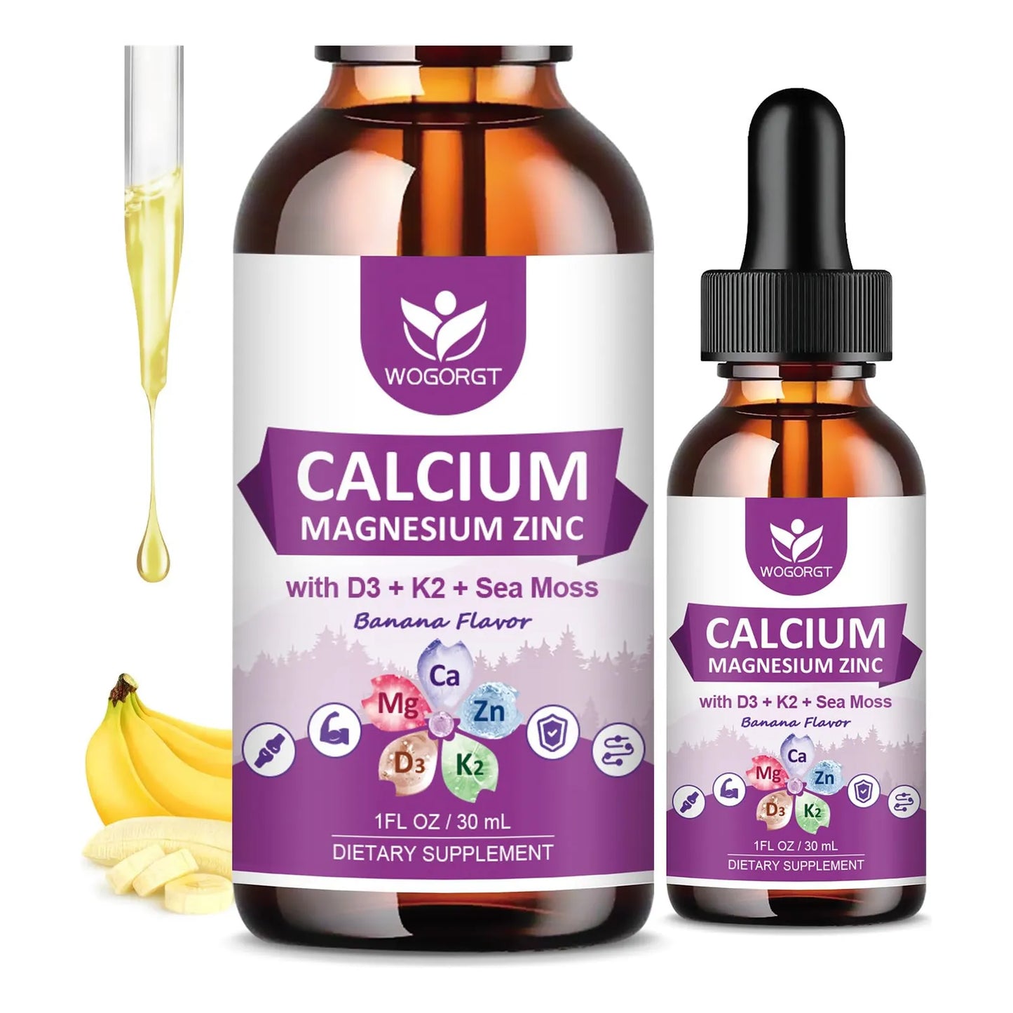 Gotas Líquidas De Calcio Magnesio Zinc Con Vitamina D3 K2 Suplemento Para Huesos Y Músculos