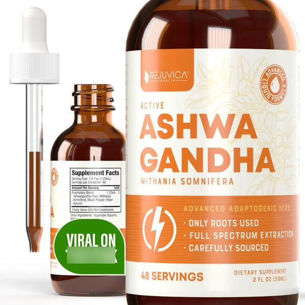 Extracto Liquido De Ashwagandha Natural Con Withanolidos Raices Puras