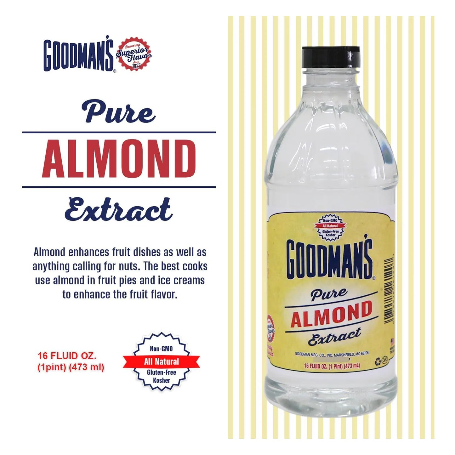 Extracto De Almendra Puro Kosher Bajo En Carbohidratos Y Calorías Goodmans