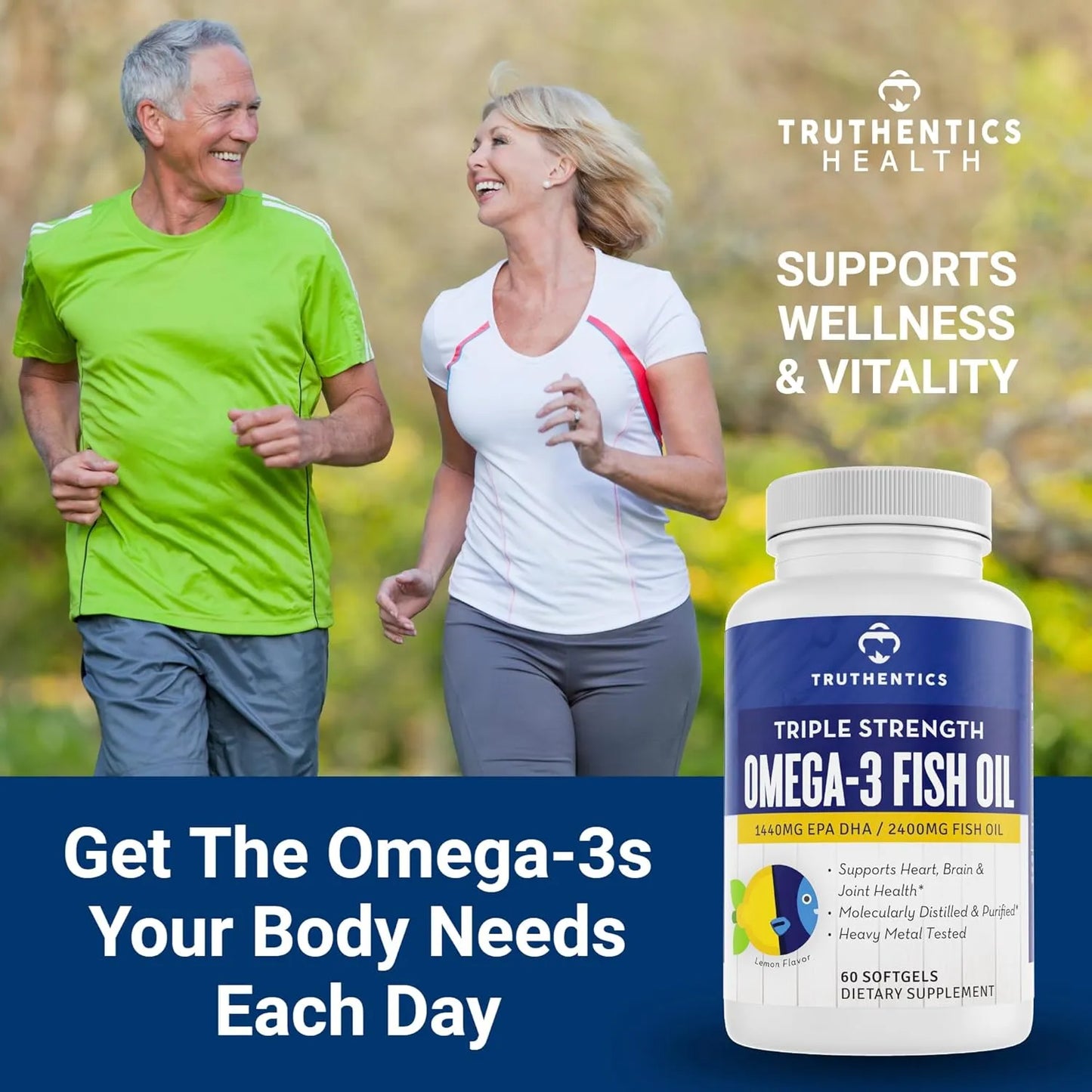 Aceite De Pescado Omega 3 2400 Mg Triple Fuerza Alto Epa Dha Suplemento Salud
