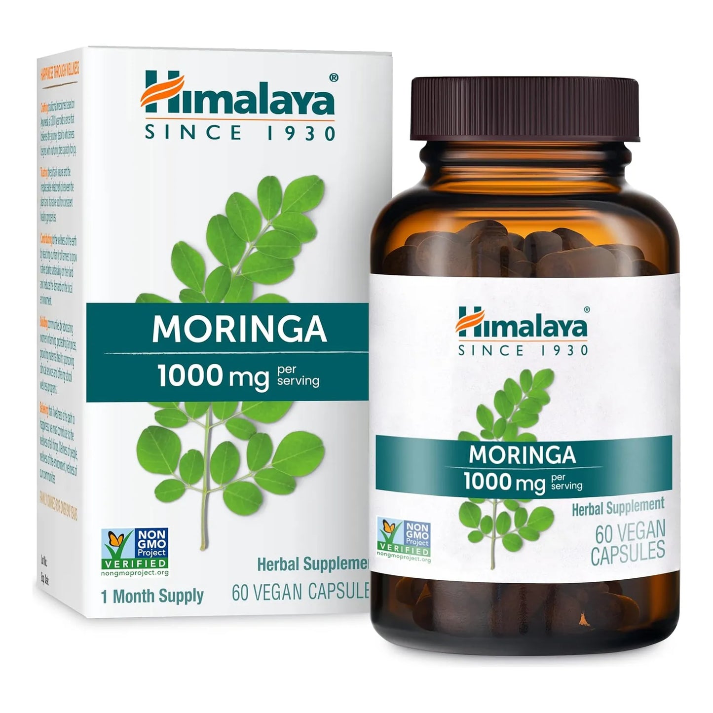 Moringa Himalaya 1000 Mg 60 Cápsulas Superalimento Antioxidante Vegano