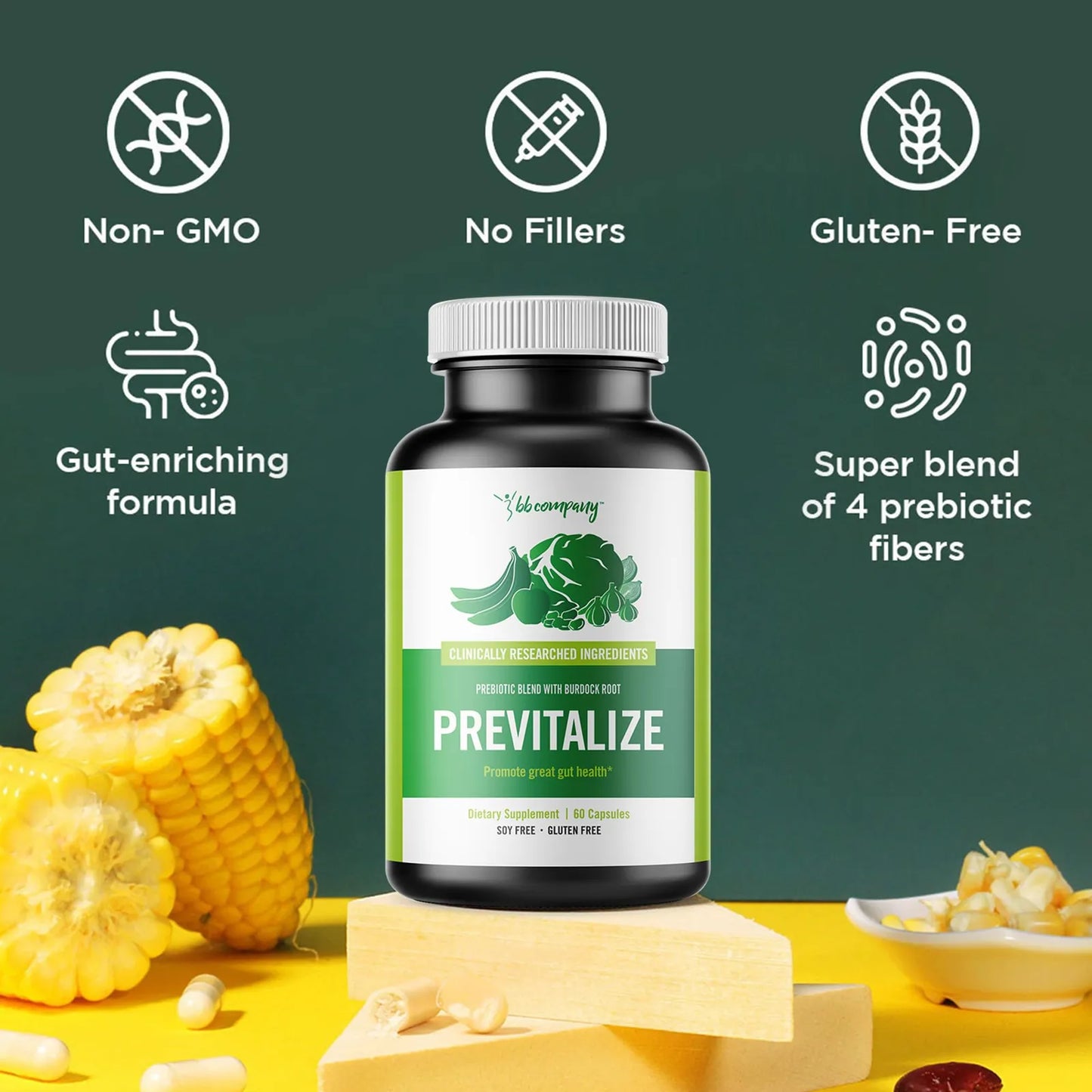 Previtalizar Complemento Prebiótico Natural Para Digestión Y Salud Intestinal