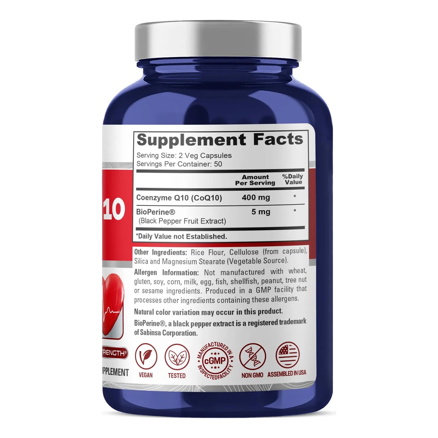 Coenzima Q10 400 Mg 100 Cápsulas Vegetales Antioxidante Ener