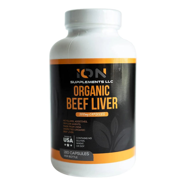 Hígado De Res Orgánico Alimentado Con Pasto 180 Cápsulas Energía Y Nutrición