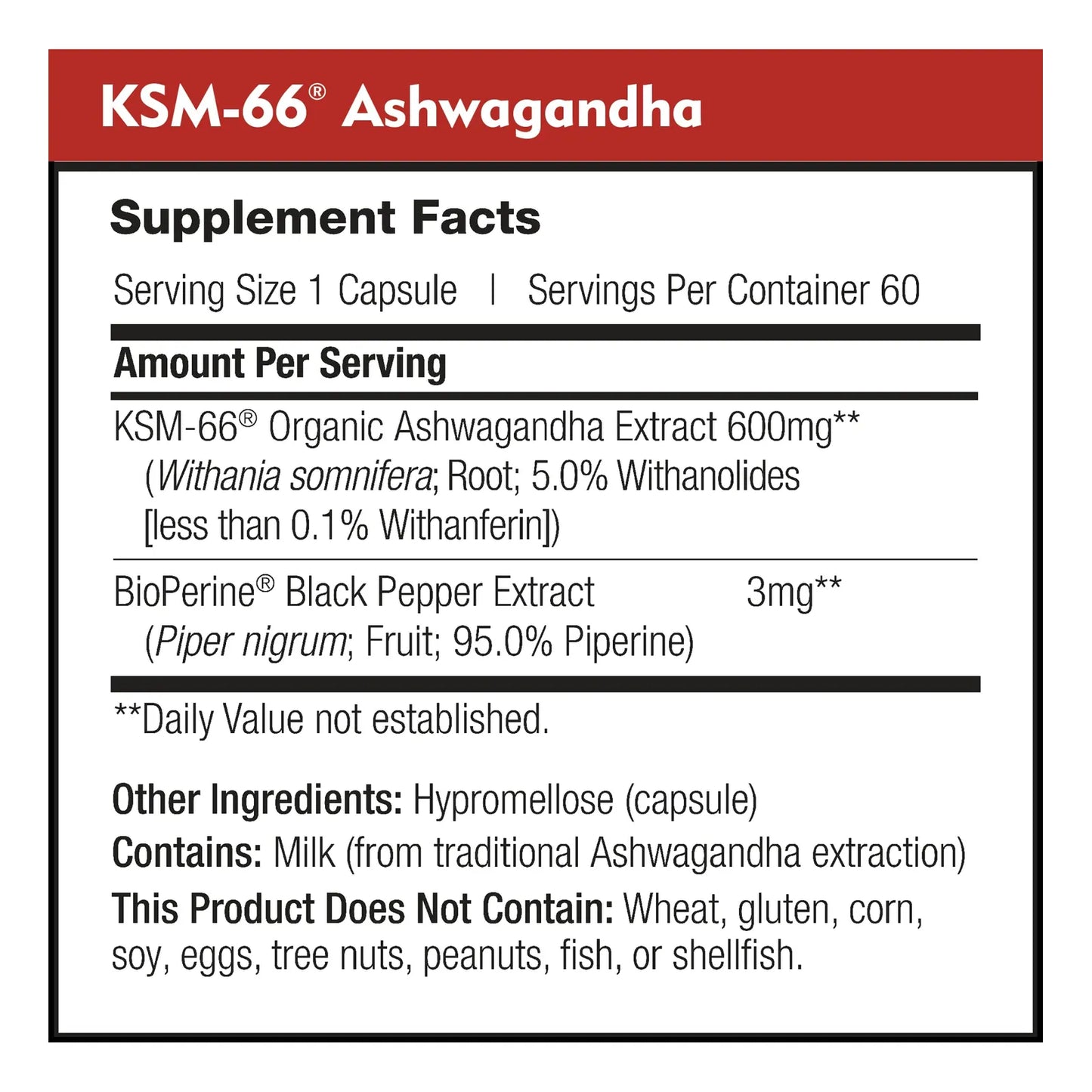 KSM66 Ashwagandha Extracto De Raíz Orgánica 600 Mg 5 Withanolides Alivio Del Estrés Y Energía
