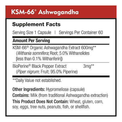 KSM66 Ashwagandha Extracto De Raíz Orgánica 600 Mg 5 Withanolides Alivio Del Estrés Y Energía
