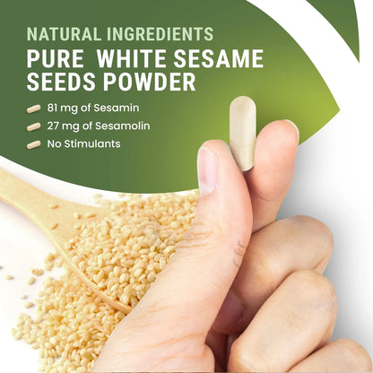 Extracto De Sésamo 540 Mg Con Sesamina Y Sesamolina Suplemento Salud Hepática Y Piel