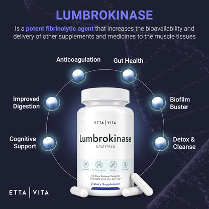 Cápsulas De Lumbroquinasa 40 Mg 800000 Unidades Apoyo Cardiovascular Y Digestivo