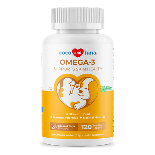 Aceite De Pescado Omega 3 Masticable Para Perros 120 Tabletas Importado EE UU