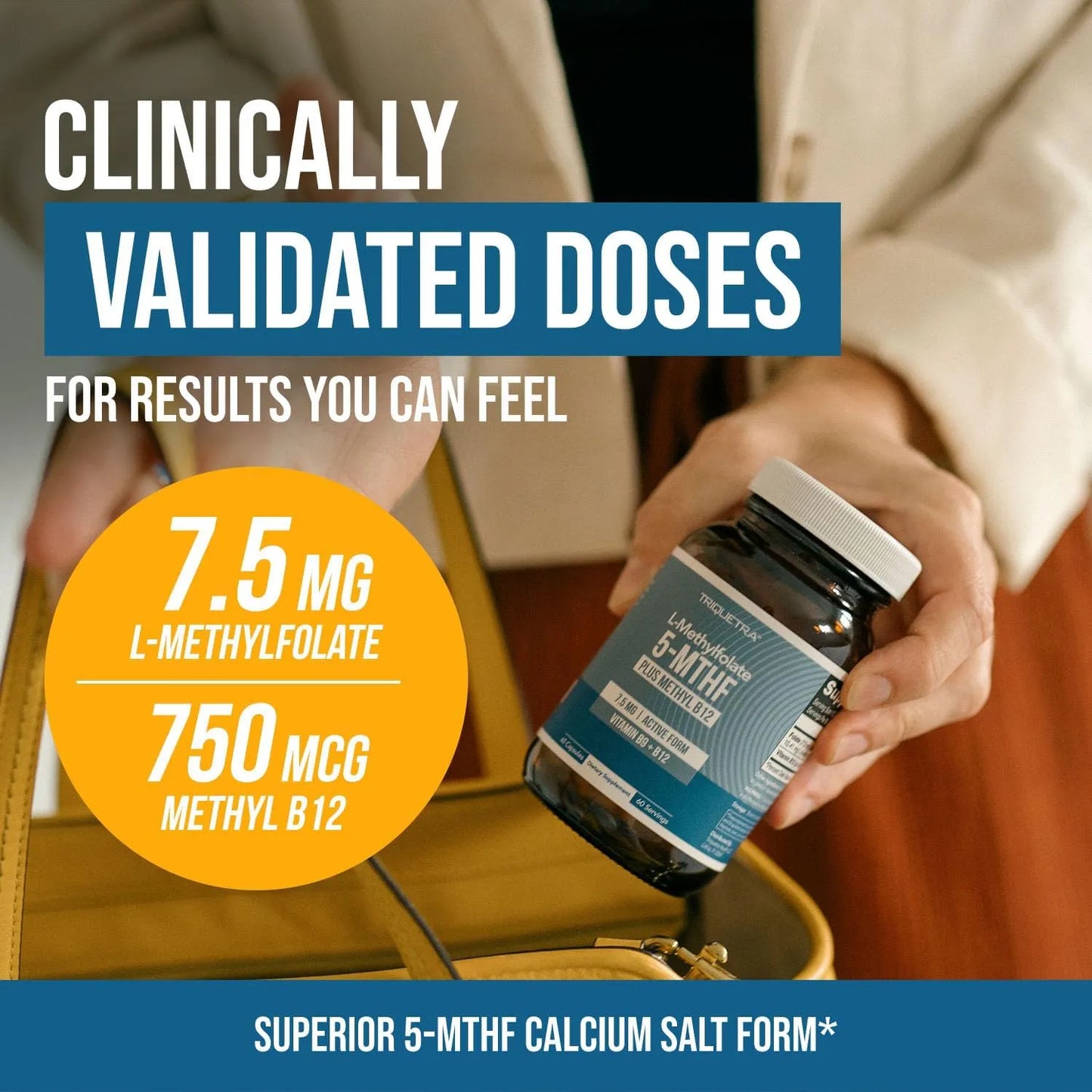 L Metilfolato 7 5 Mg Con Metilo B12 Forma Activa 5 Mthf Suplemento Mthfr