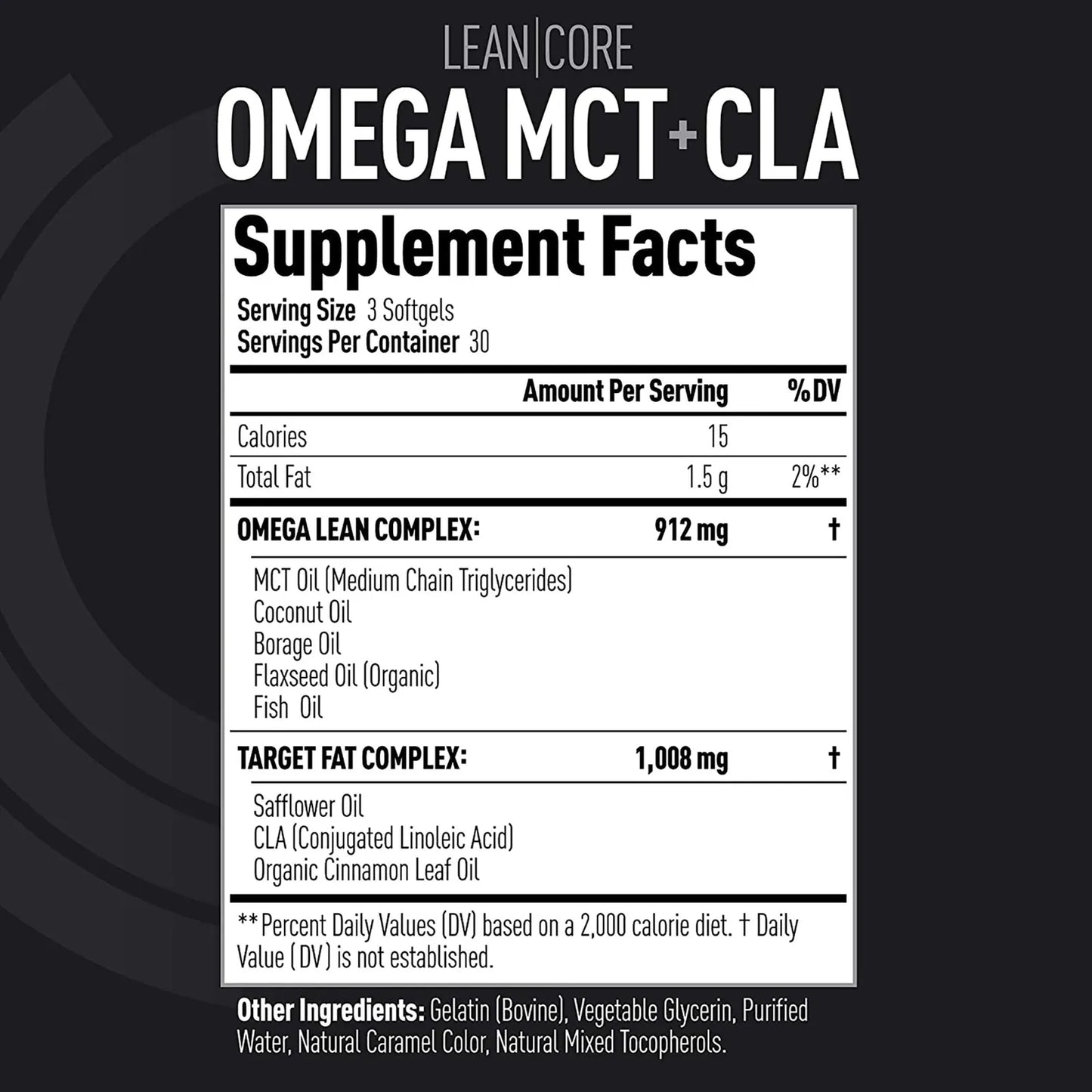 Lean CORE Omega MCT + CLA Suplemento Para Músculo Magro Y Salud