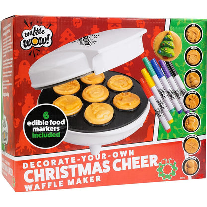 Wafflera Figuras Navideñas Con 6 Marcadores Comestibles Diversión Familiar
