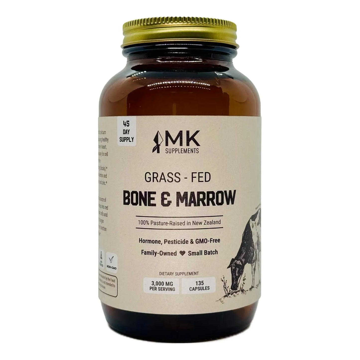 Hueso Y Médula De Res 3000 Mg Alimentado Con Pasto Suplemento Natural Para Huesos Y Dientes
