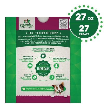Golosinas Masticables Naturales GREENIES Cuidado Dental Y Control De Peso Para Perros Paquete 27 Onzas