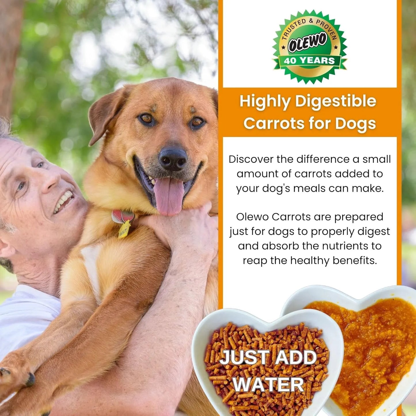 Olewo Zanahorias Deshidratadas 1 Kg Suplemento Digestivo Para Perros