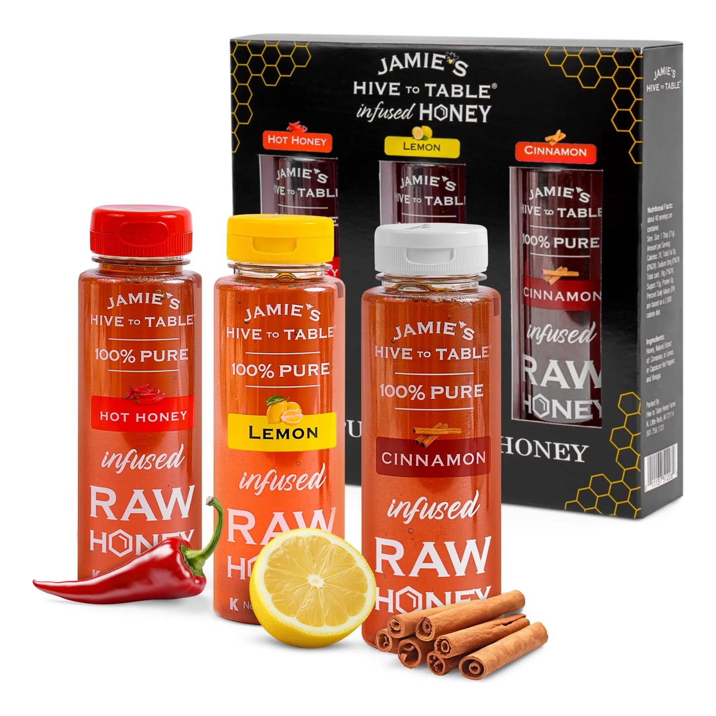 Set De Regalo Miel Caliente Infundida Limón Canela 1 Litro 100% Natural