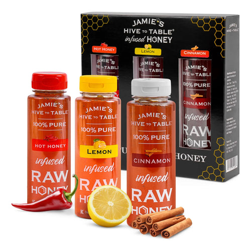 Set De Regalo Miel Caliente Infundida Limón Canela 1 Litro 100% Natural