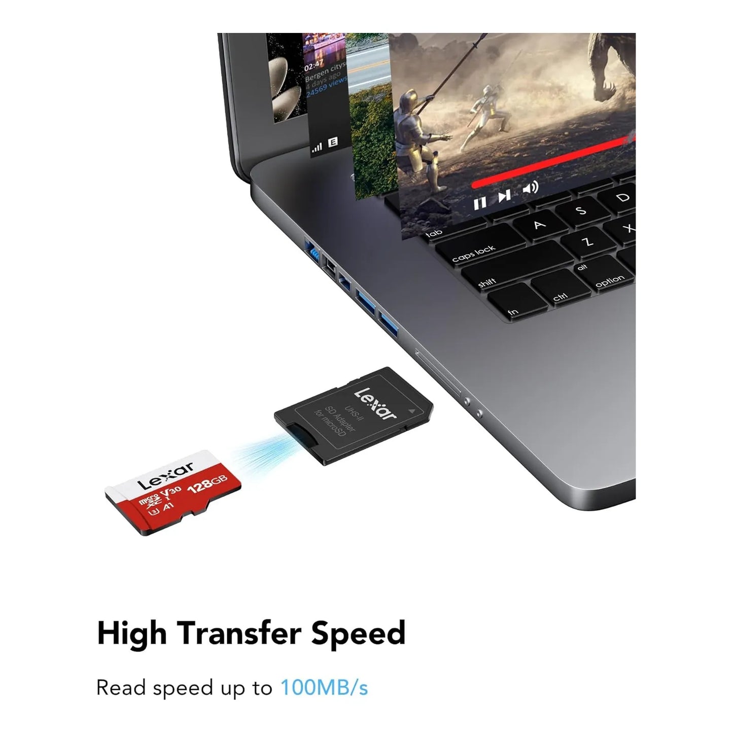 Tarjeta Micro SD Lexar 128GB Alta Velocidad UHS-I Resistente Agua Y Golpes
