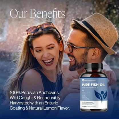 Aceite De Pescado Omega 3 3000 Mg EPA DHA Avanzado 120 Cápsulas Blandas Con Limón